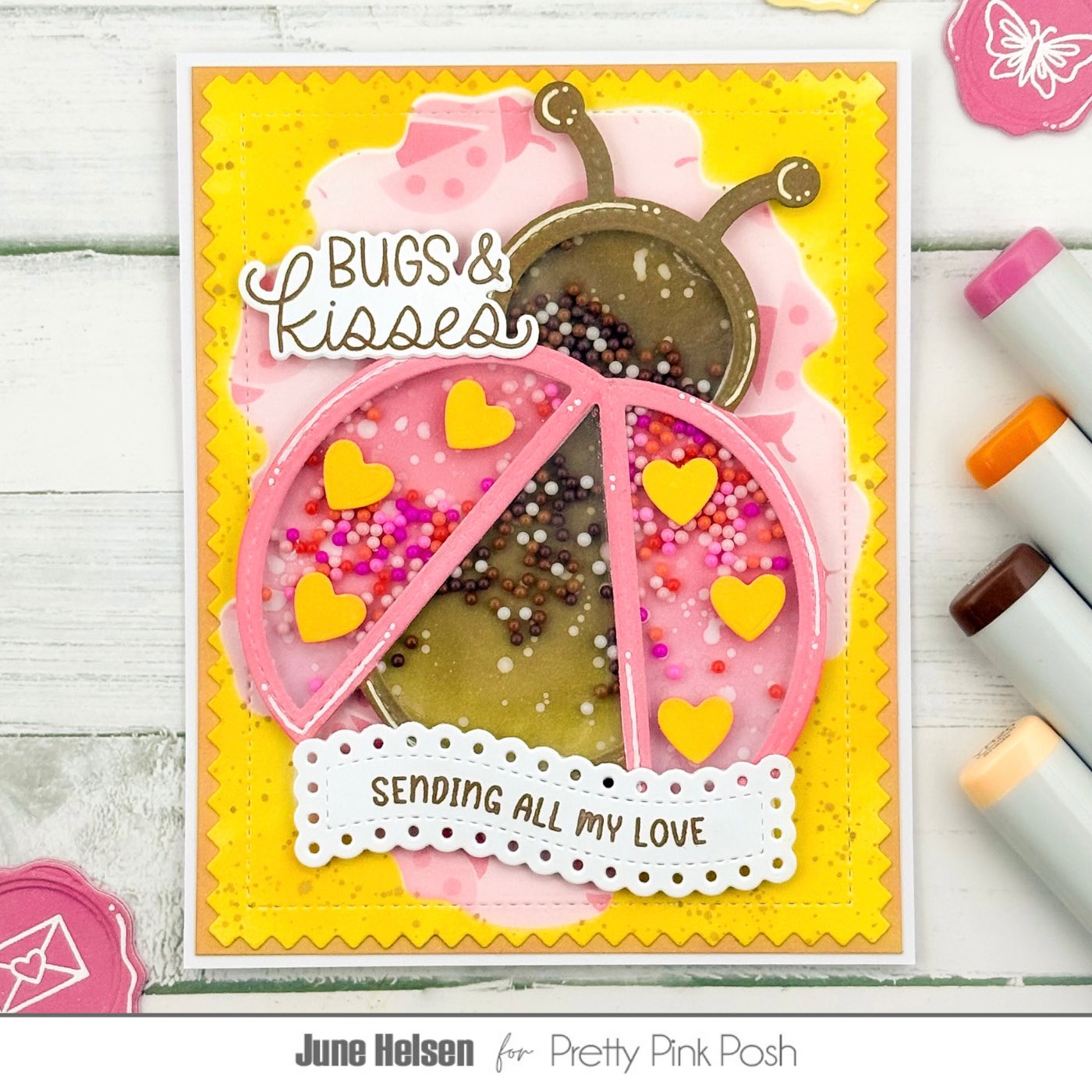 Pretty Pink Posh Ladybug Shaker Dies hearts