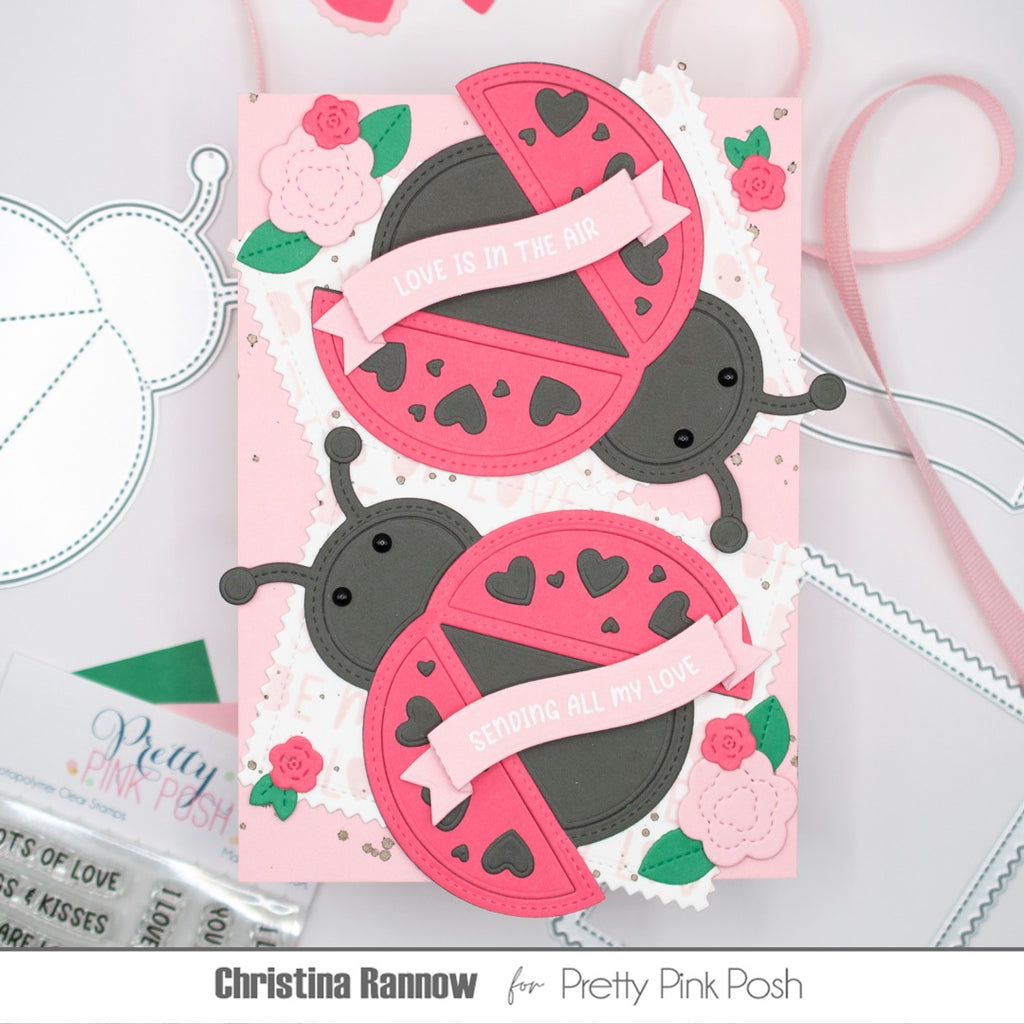 Pretty Pink Posh Ladybug Shaker Dies love 
