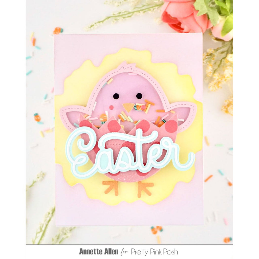 Pretty Pink Posh Large Easter Shadow Dies chick shaker