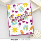 Pretty Pink Posh Large Summer Shadow Dies sunglasses sun rays flip flops popsicles greetings card