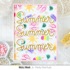 Pretty Pink Posh Large Summer Shadow Dies sunglasses sun rays flip flops popsicles sequins card
