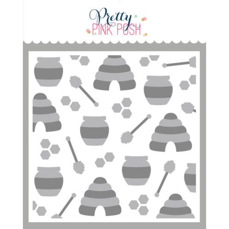 Pretty Pink Posh Layered Bee Additions Stencils