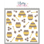 Pretty Pink Posh Layered Bee Additions Stencils colored in