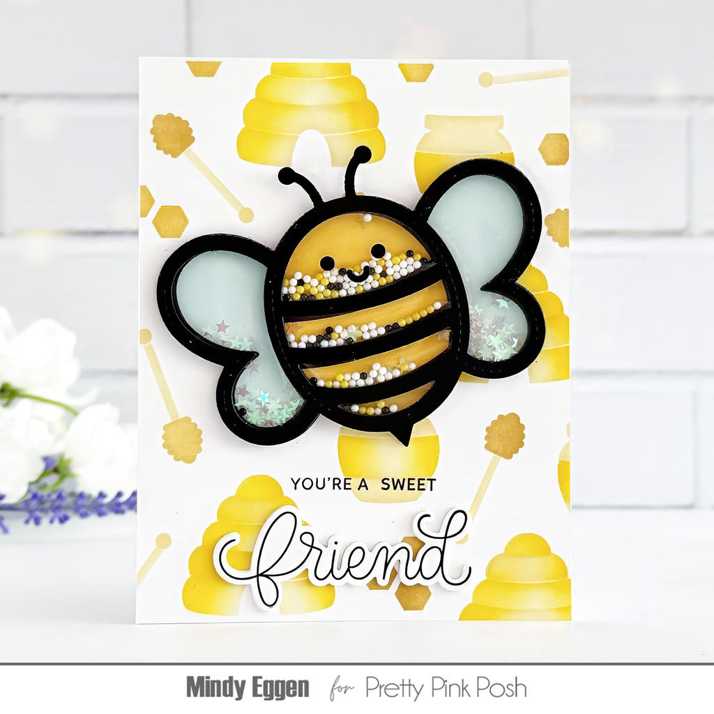 Pretty Pink Posh Layered Bee Additions Stencils sweet friend