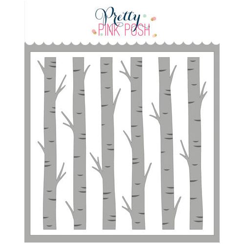 Pretty Pink Posh Layered Birch Trees Stencils