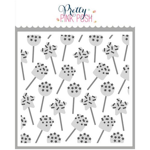 Pretty Pink Posh Layered Birthday Cake Pops Stencils