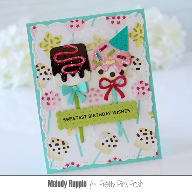 Pretty Pink Posh Layered Birthday Cake Pops Stencils birthday wishes