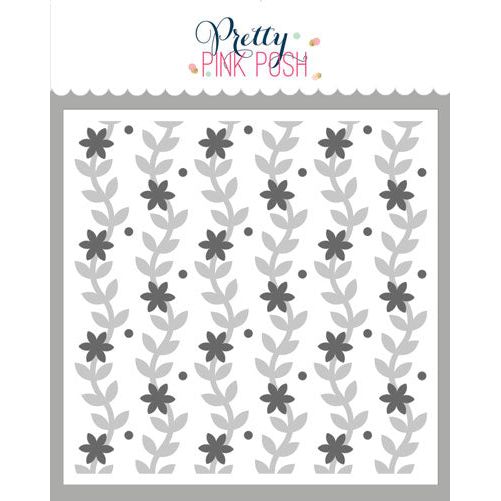 Pretty Pink Posh Layered Blooming Vines Stencils