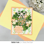 Pretty Pink Posh Layered Blooming Vines Stencils shaker card