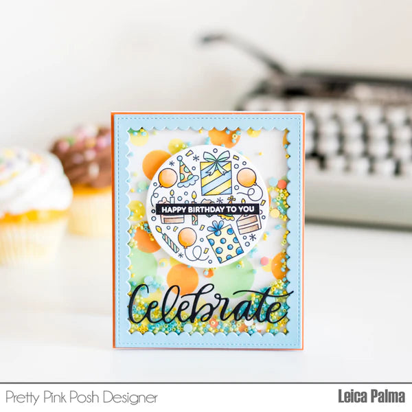 Pretty Pink Posh Layered Bokeh Stencils celebrate