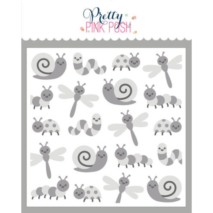 Pretty Pink Posh Layered Bugs Stencils