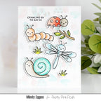 Pretty Pink Posh Layered Bugs Stencils blue snail