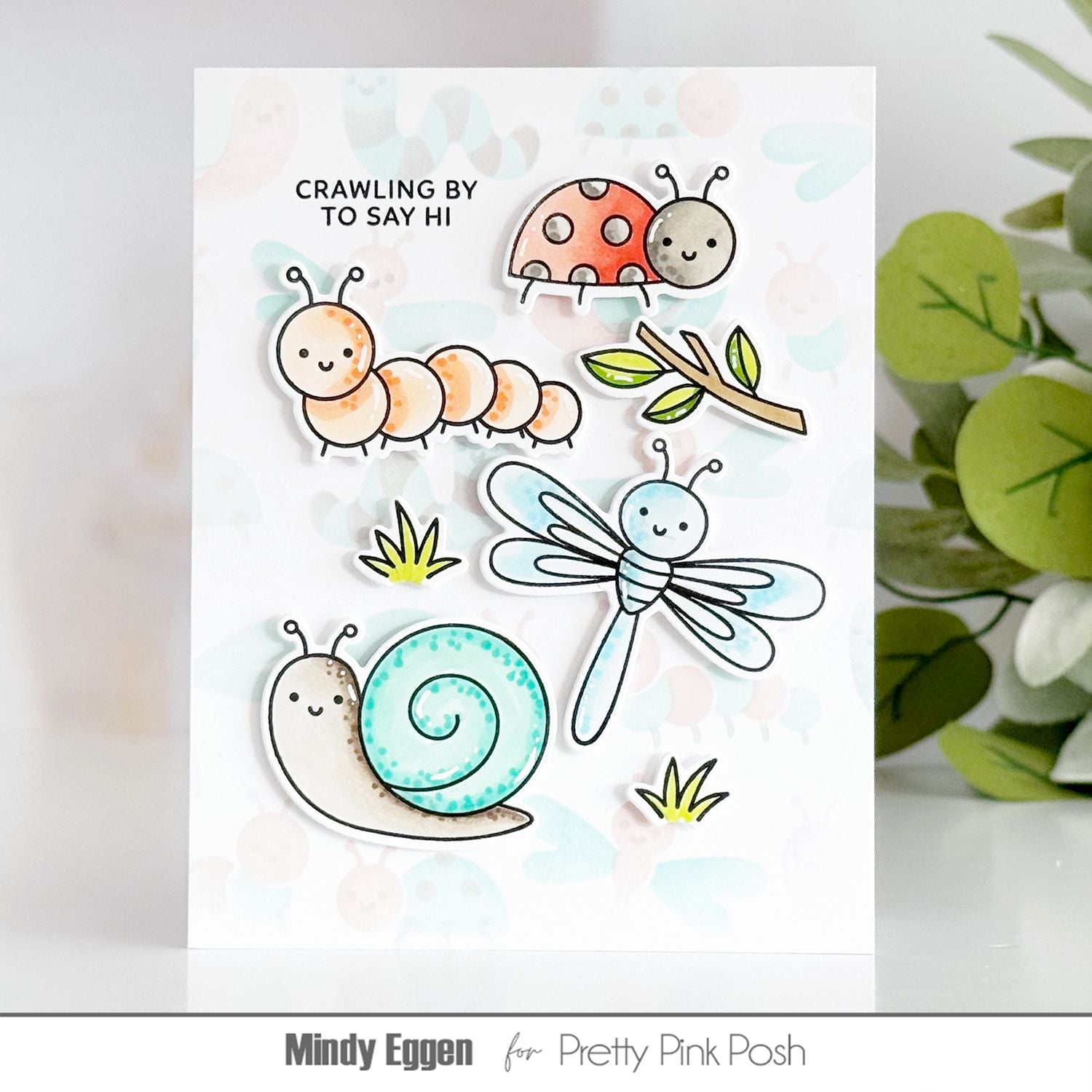 Pretty Pink Posh Layered Bugs Stencils blue snail