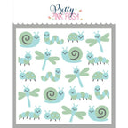 Pretty Pink Posh Layered Bugs Stencils colored in