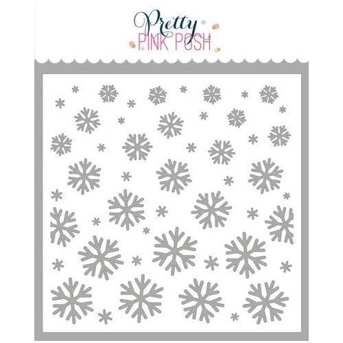 Pretty Pink Posh Layered Cascading Snowflakes Stencil