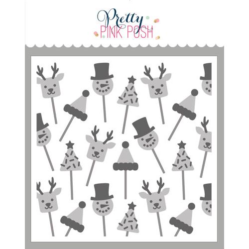 Pretty Pink Posh Layered Christmas Cake Pops Stencils