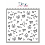 Pretty Pink Posh Layered Cupid Items Stencils