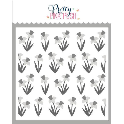 Pretty Pink Posh Layered Daffodils Stencils