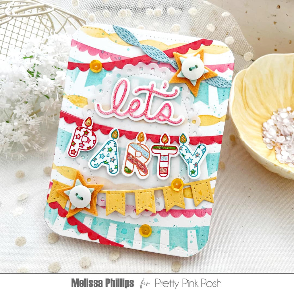 Pretty Pink Posh Layered Garlands Stencils lets party