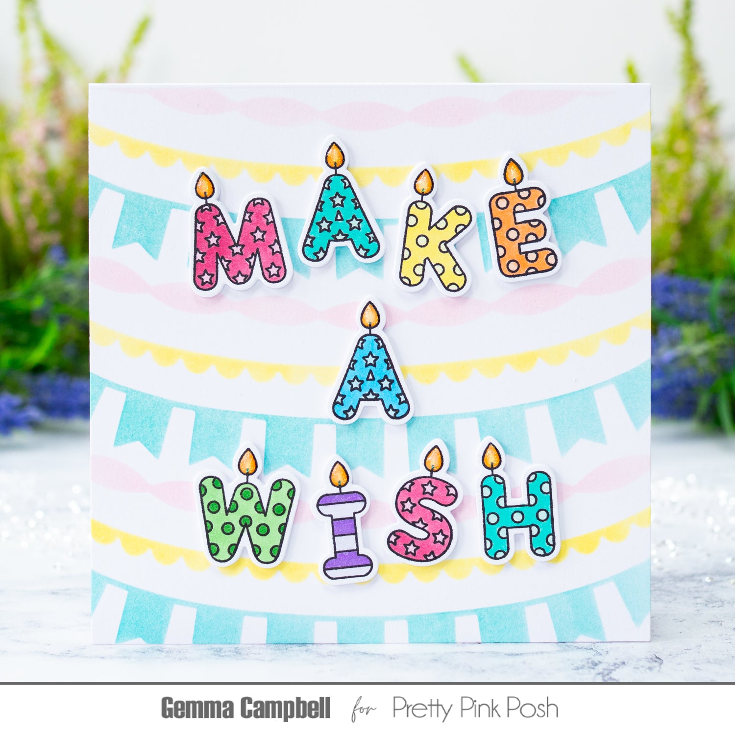 Pretty Pink Posh Layered Garlands Stencils make a wish