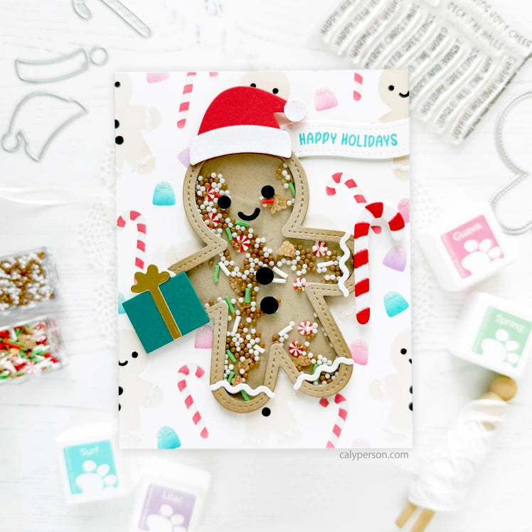 Pretty Pink Posh Layered Gingerbread Stencils red hat | color-code:ALT01