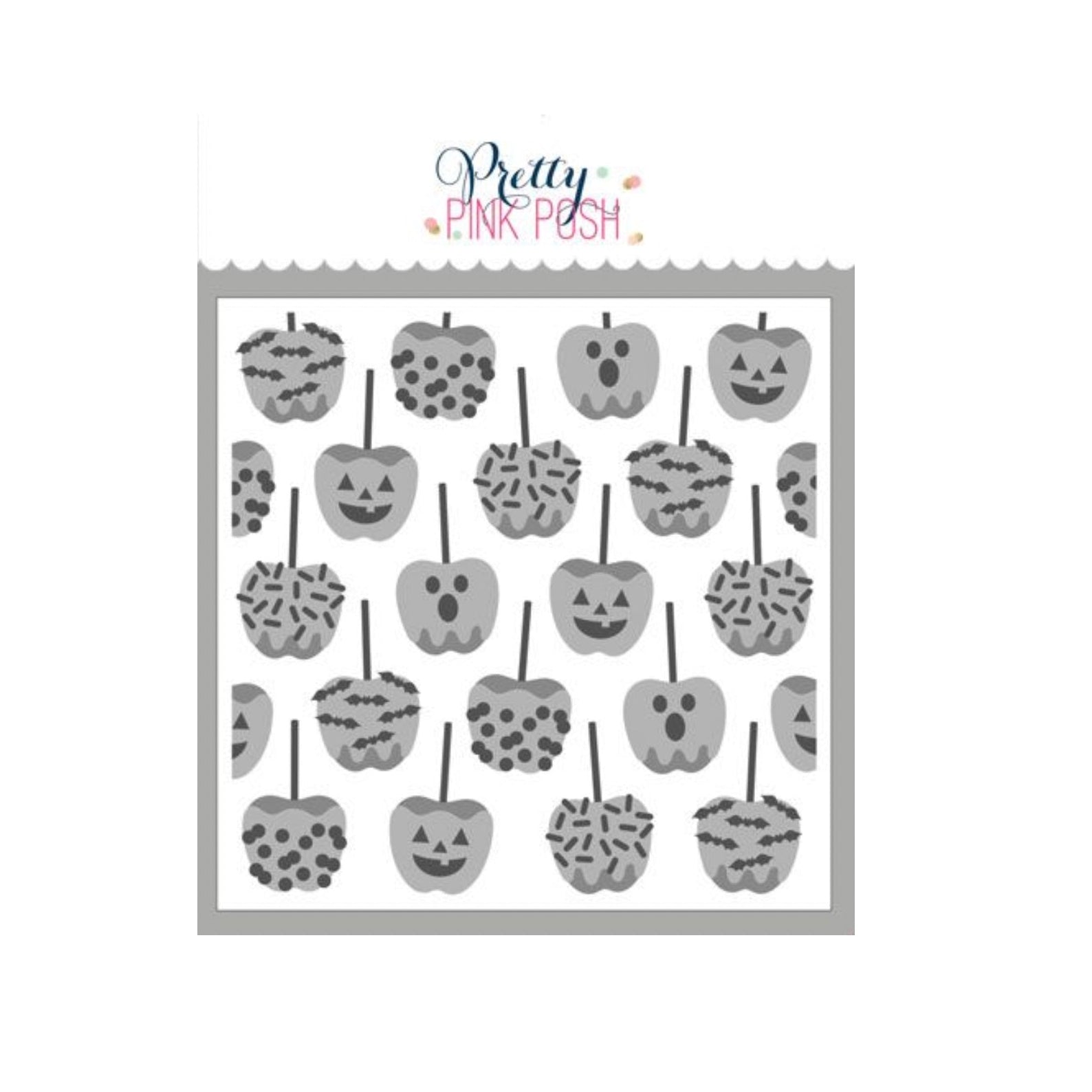 Pretty Pink Posh Layered Halloween Candy Apples Stencils