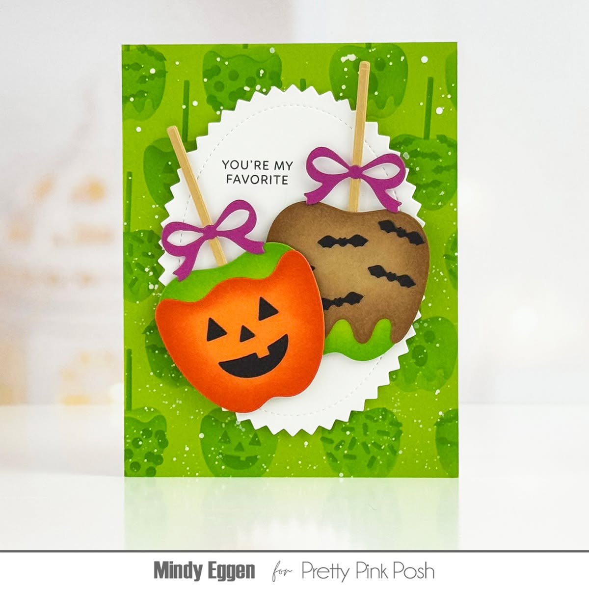 Pretty Pink Posh Layered Halloween Candy Apples Stencils you're my favorite card