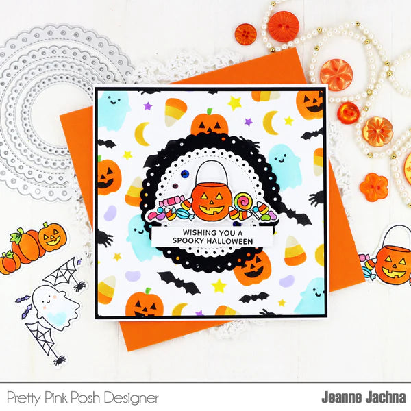 Pretty Pink Posh Layered Halloween Wreath Stencils