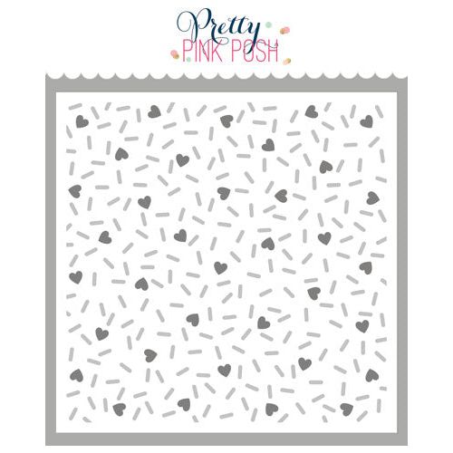 Pretty Pink Posh Layered Heart Sprinkles Stencils
