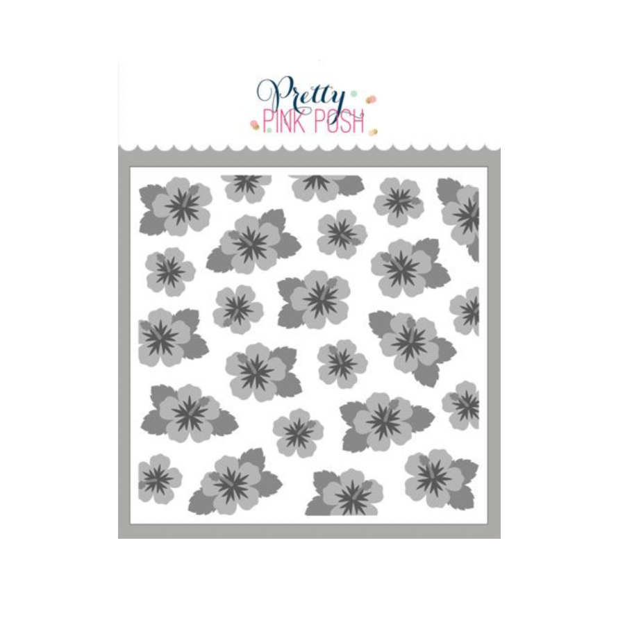 Pretty Pink Posh Layered Hibiscus Stencils