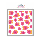 Pretty Pink Posh Layered Hibiscus Stencils layering guide