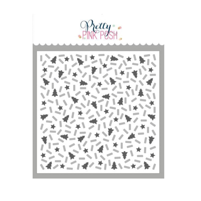 Pretty Pink Posh Layered Holiday Sprinkle Mix Stencils