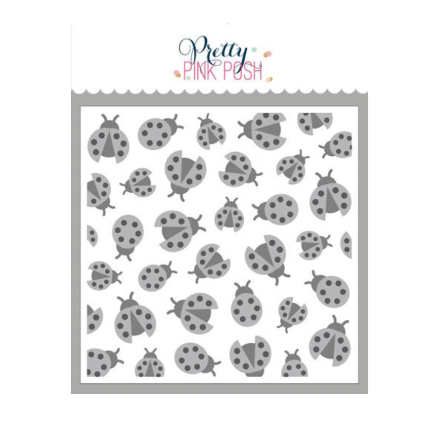 Pretty Pink Posh Layered Ladybugs Stencils