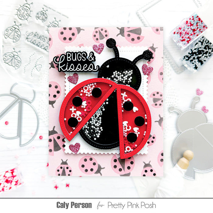 Pretty Pink Posh Layered Ladybugs Stencils hearts and kisses | color-code:ALT03
