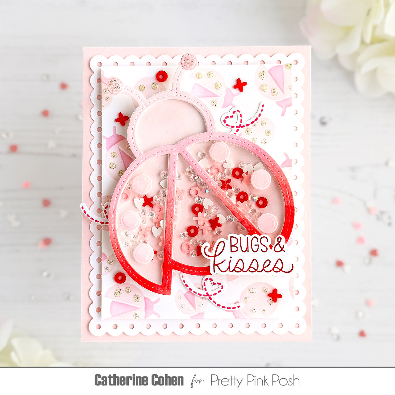 Pretty Pink Posh Layered Ladybugs Stencils shaker