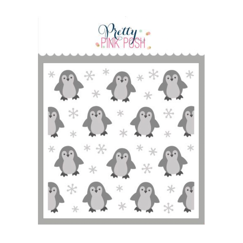 Pretty Pink Posh Layered Penguins Stencils