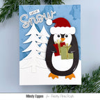 Pretty Pink Posh Layered Penguins Stencils trees