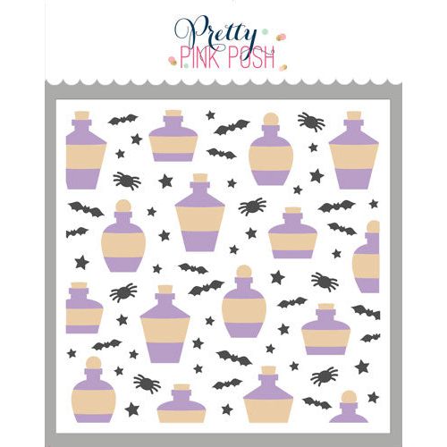 Pretty Pink Posh Layered Potions Stencils example
