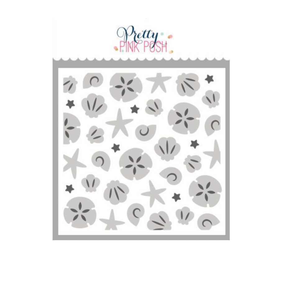 Pretty Pink Posh Layered Seashells Stencils
