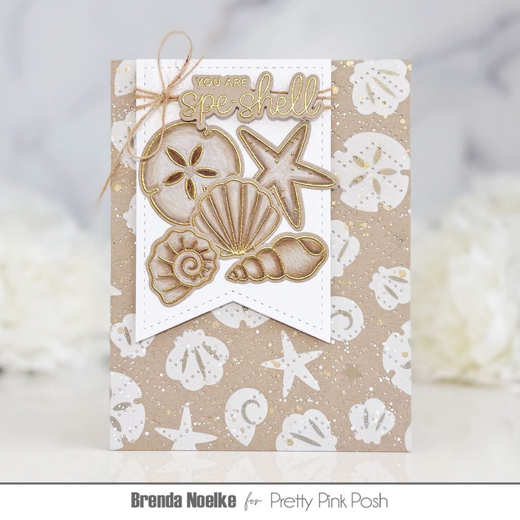 Pretty Pink Posh Layered Seashells Stencils special