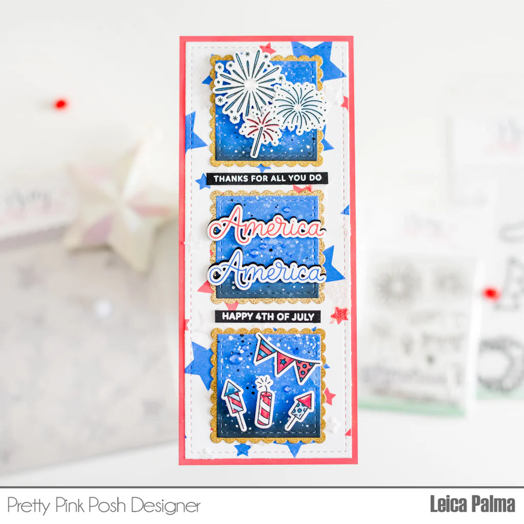 Pretty Pink Posh Layered Stars Stencils* fireworks