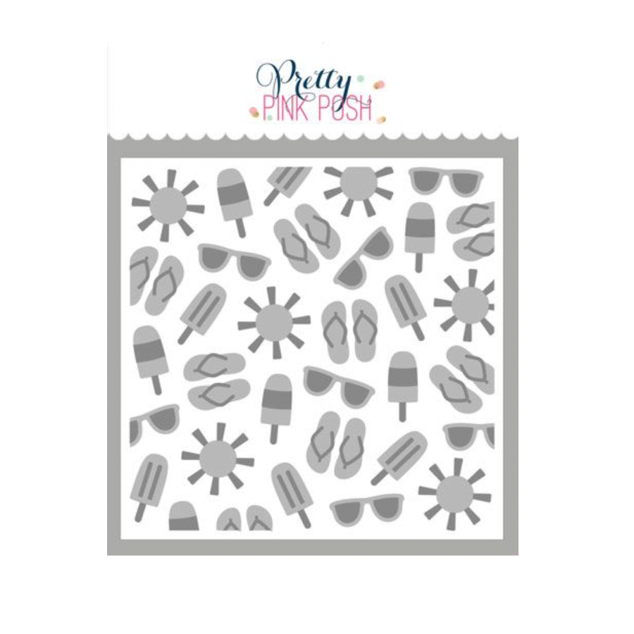 Pretty Pink Posh Layered Summer Fun Stencils