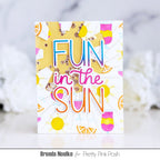 Pretty Pink Posh Layered Summer Fun Stencils pink yellow orange blue fun in the sun shaker card