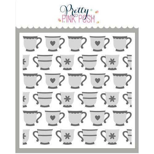 Pretty Pink Posh Layered Teacups Stencils