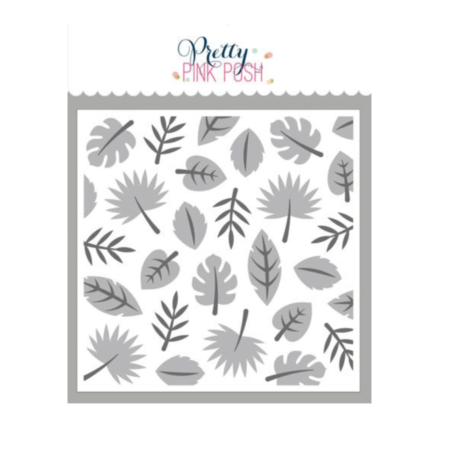 Pretty Pink Posh Layered Tropical Leaves Stencils