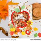 Pretty Pink Posh Leaf Lattice Layered Stencils shaker card
