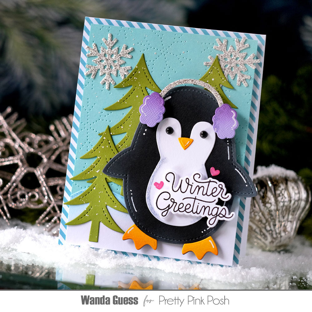 Pretty Pink Posh Let It Snow Clear Stamp and Die Set greetings