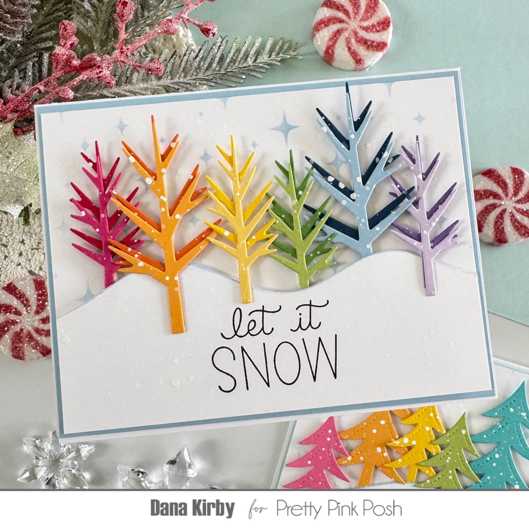 Pretty Pink Posh Let It Snow Clear Stamps snow