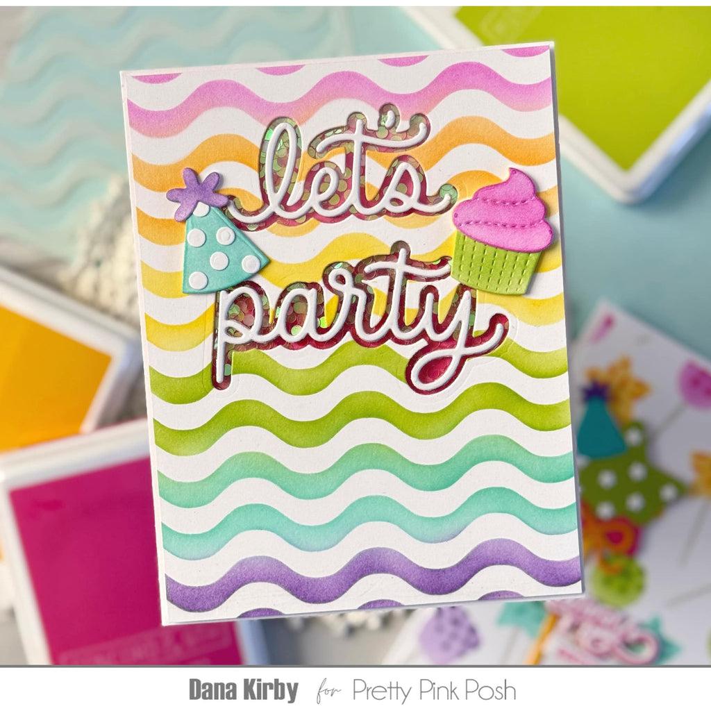 Pretty Pink Posh Let's Party Shadow Dies party hat