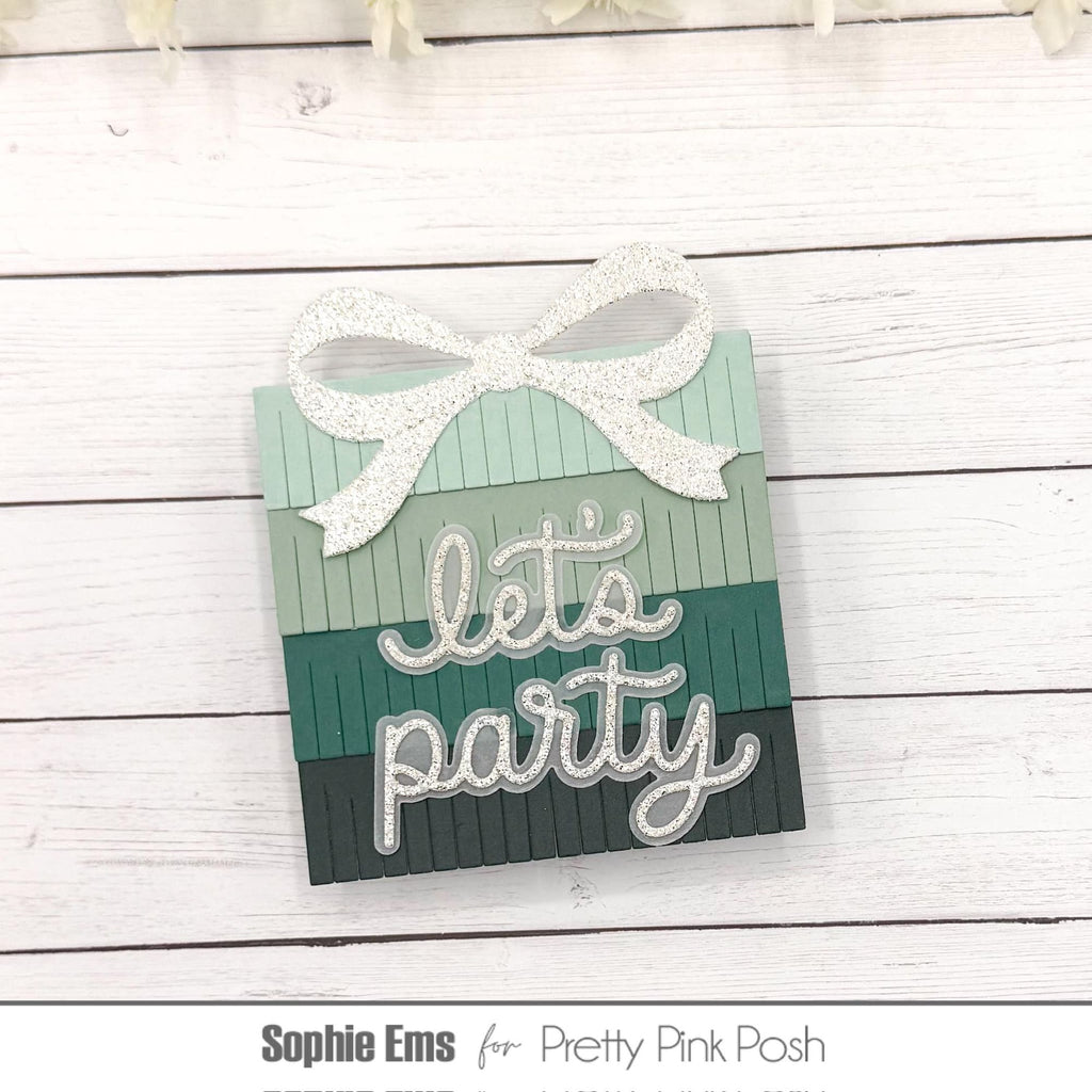 Pretty Pink Posh Let's Party Shadow Dies silver bow